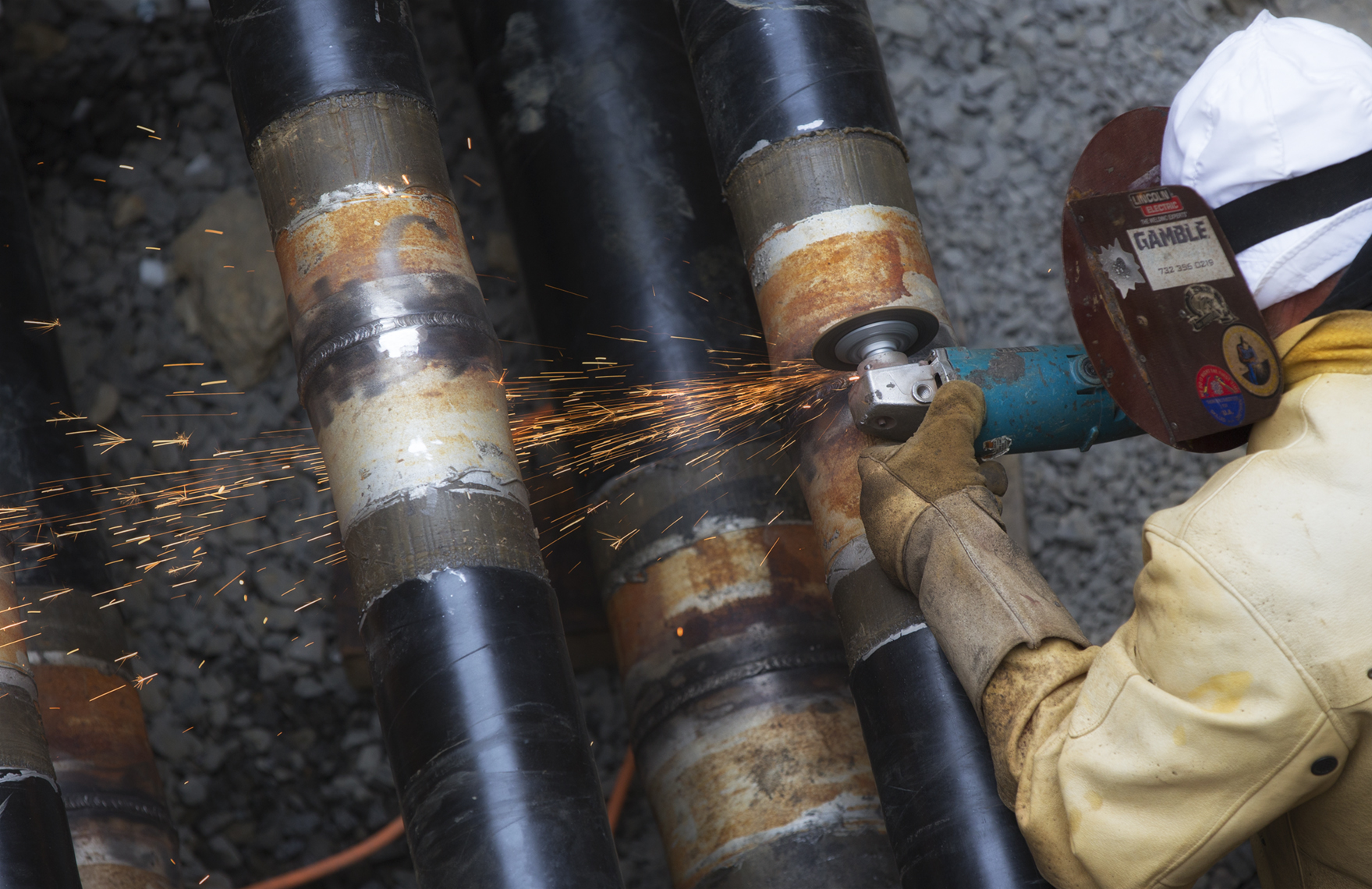 Industrial photo of carrier pipe welding