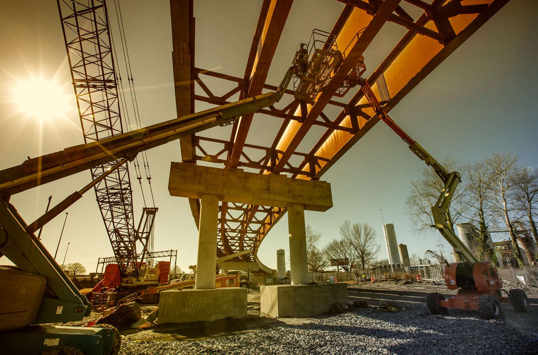 Industrial construction photo of flyover bridge work