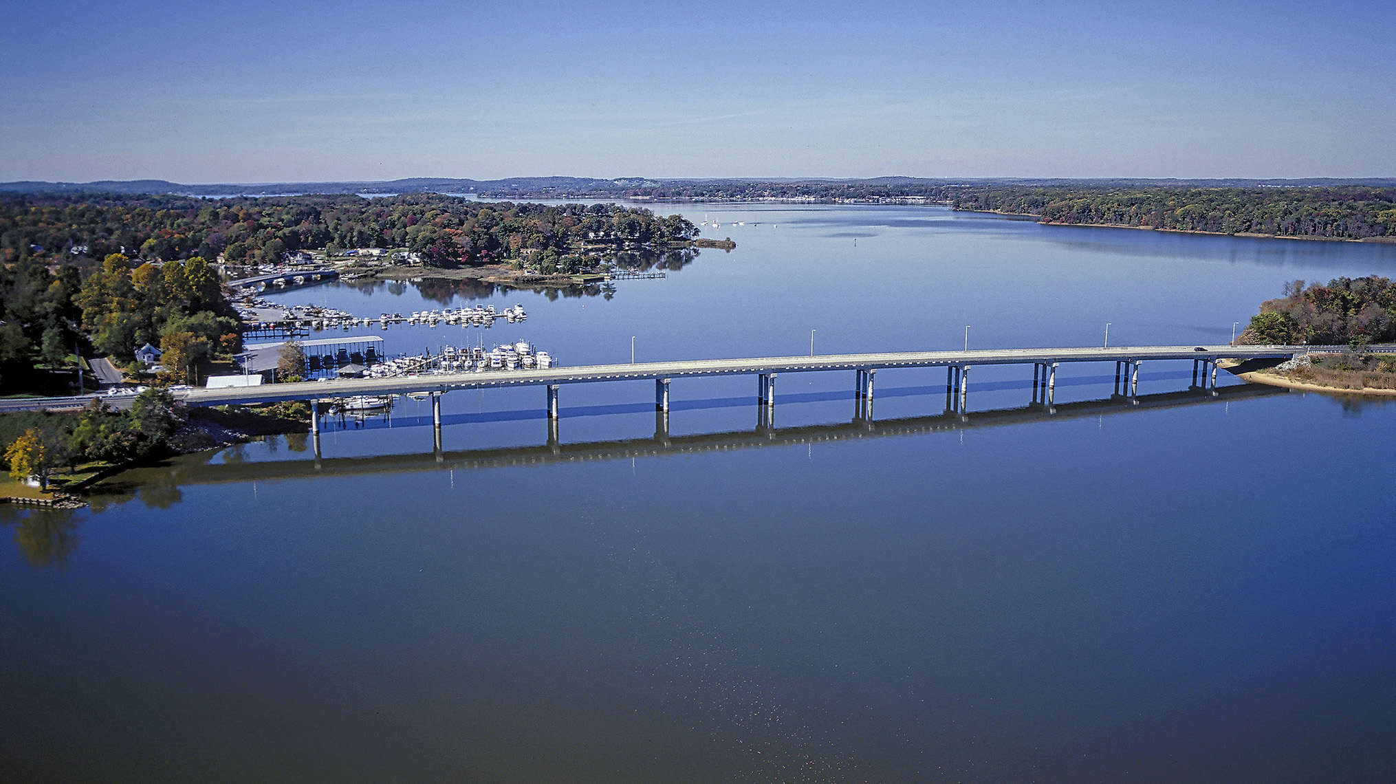 Aerial photograph of bridge